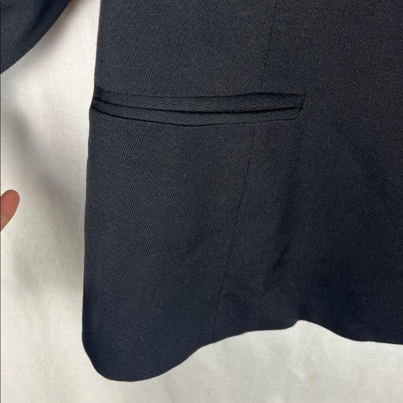 Vintage Lauren Ralph Lauren Black 100% Wool Double Breasted Blazer with Faux Fur - Picture 8 of 8